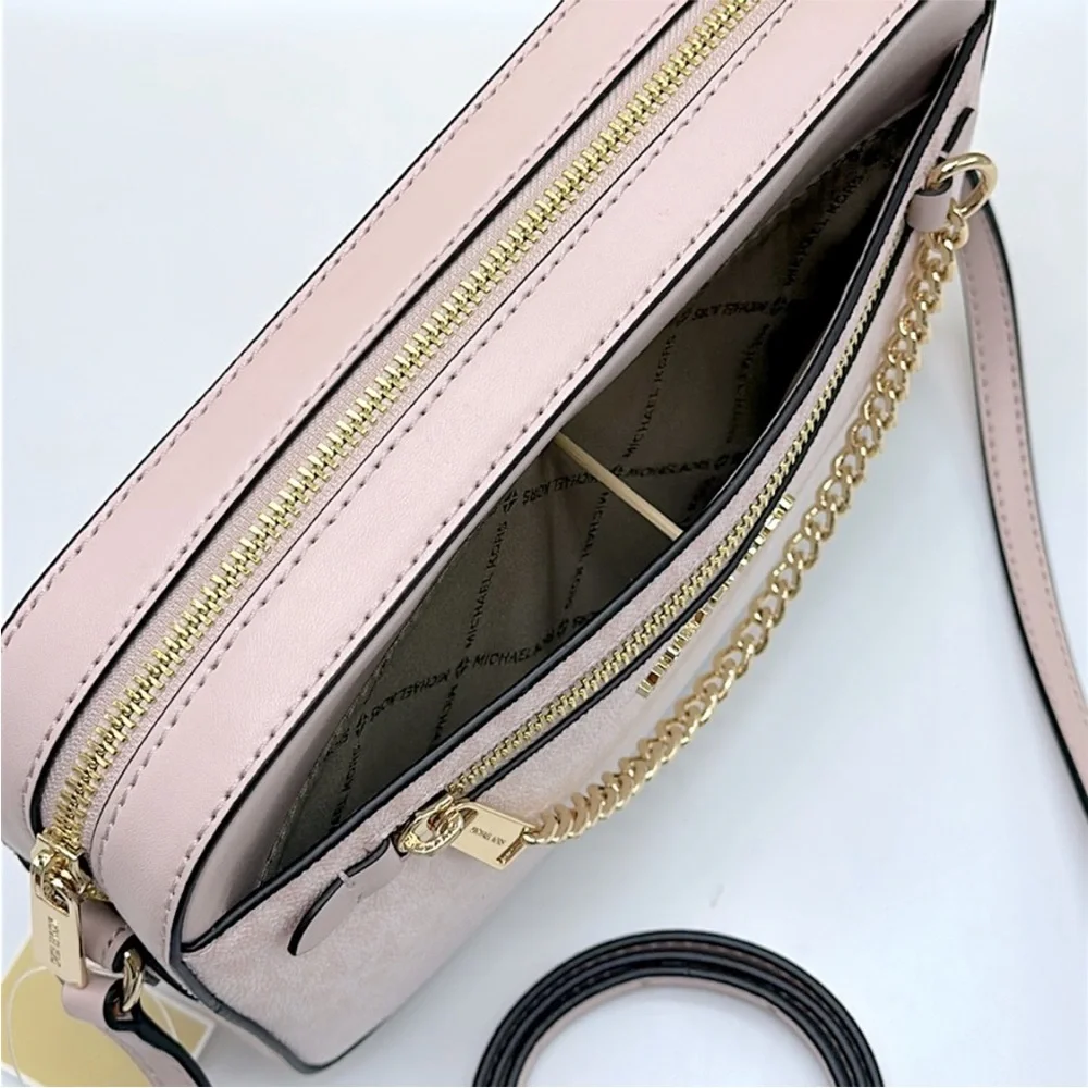 Michael Kors Jet Set Large Ombré Signature LogoEast West Crossbody Powder Blush - Picture 7 of 12